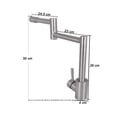 thumbnail image 3 of Llave Monomando Fregadero O Tarja Cocina Articulado Rubinett Acero Inoxidable 304 Satinado Super Lujo, 3 of 4