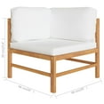 thumbnail image 5 of vidaXL Corner Sofas 2 pcs with Cream Cushions Solid Teak Wood, 5 of 5