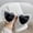 White Frame Gray Piece, variant on Womens Heart Shaped Sunglasses with UV400 Protection Trendy Oval Eyewear Fashion Sun Glasses for Travel and Heart Sunglasses with Resin Frame