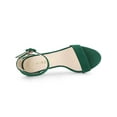 thumbnail image 4 of BLISSFUL STEP Sandales à talons blocs transparents avec bride de cheville pour femmes, vert émeraude (taille 6), 4 of 7