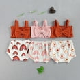 thumbnail image 3 of Xingqing 2PCS Bébé Baby Filles Couleur Unie Débardeurs avec Imprimé Triangle Short, 3 of 9