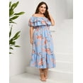 thumbnail image 4 of Yesfashion Women Plus Size Off Shoulder Maxi Dress Ruffle Flowy Casual Summer Boho Long Dresses, 4 of 8