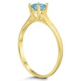 thumbnail image 2 of SZUL Women's Round 4MM Aquamarine Cathedral Solitaire Ring in 10K Yellow Gold, 2 of 4