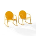 thumbnail image 5 of Crosley Fruniture Griffith 2Pc Outdoor Metal Rocking Chair Set Tangerine Gloss - 2 Rocking Chairs, 5 of 9