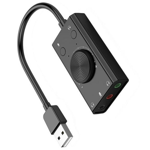 External USB Sound Card USB Adapter Adjustable Headphone Sound Card With 3 Port Output for Laptop Desktop Computer
