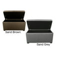 thumbnail image 3 of MJL Furniture Designs Angela 8-button Tufted Sand Storage Trunk Bench Grey, 3 of 5
