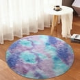 thumbnail image 5 of Rug Round Rug Blue Purple Rainbows Rug Suitable for Children's Room Decoration Suitable for Girls Bedroom Nursery Classroom Soft Plushs Rug Washable Rug Blue 80x80cm, 5 of 6