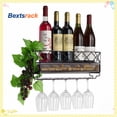 thumbnail image 1 of Bextsrack 5 Long Stem Glass Holder Wall Mounted Wine Rack Store Red, White, Champagne, Home Kitchen Decor,Bronze, 1 of 7