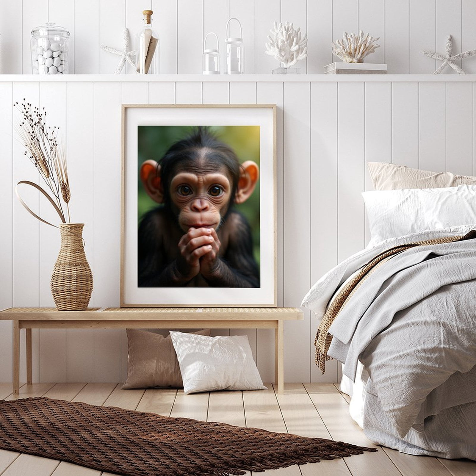 Diamond Art Kit for Adults, Young Chimpanzee Close Up Diamond Painting for Adults Beginners, 5D DIY Diamond Art Painting Kits, Colorful Diamond Painting Craft for Home Decor 12x16