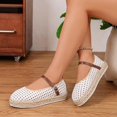 thumbnail image 4 of Samdudou Womens Flats Shoes Closed Toe Mary Jane Slip On Espadrilles Hollow Out Mesh Upper with Adjustable Buckle Strap Lightweight Walking Footwear Casual Summer, 4 of 7