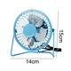 thumbnail image 2 of USB Fan, Portable Small Desk Fan, Mini Personal Fan with Two Speed Settings, Super Quiet Table Fan, Metal Design, 360° Up and Down, Perfect for Home Office Levamdar CPB-DE-WX397-1, 2 of 5