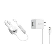 Luxmo Chargers for Samsung Galaxy A13 5G - USB Type-C Car Charger and Wall Charger - White