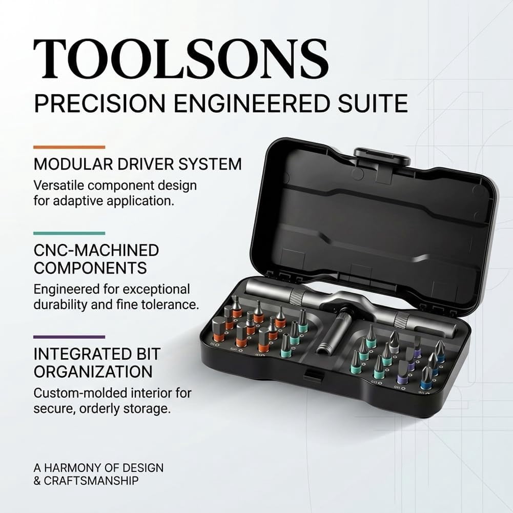 Toolsons Multi Tool Set, Ratchet Screwdriver Set, Repair Tool Sets for Mechanics, Men, Women