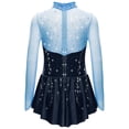 thumbnail image 2 of Doomiva Costume Scintillant de Patinage Artistique pour Fille Robe Tutu de Danse Ballet Jazz Latin Gymnastique Danse Bleu 16, 2 of 3