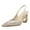Beige, variant on FSJ Women Chain Chunky Block Heel Pointed Closed Toe Slingback Sandals Slip On Sparkly Rhinestones Upper Summer Pumps Dress Party Shoes Size 8 Black