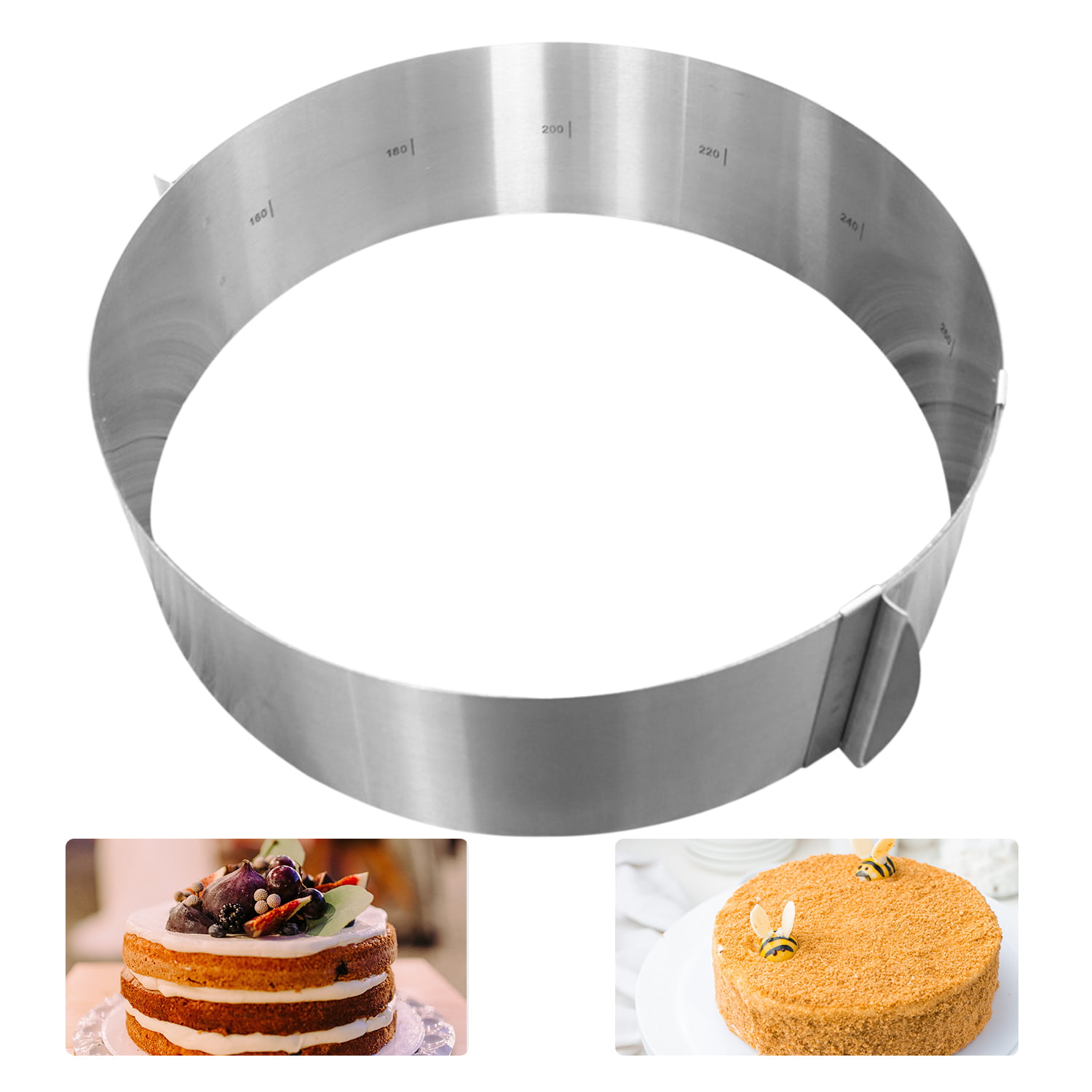 Stainless Steel 6~12 Inch Adjustable Cake Ring Cake Baking Mold Decorating Tools 