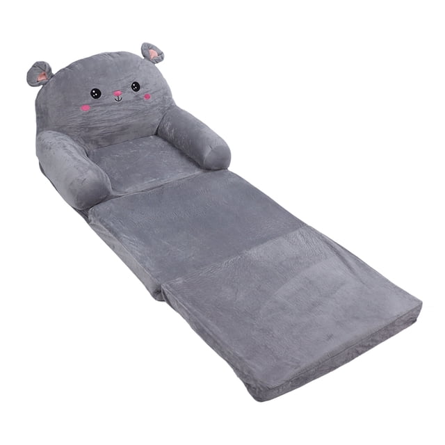 Sofá plegable 2 en 1 para niños, con dibujos animados, de tela y esponja, ventilado, de 3 capas.