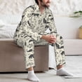 thumbnail image 7 of Daiia Vintage Moon Fox for Men's Long-Sleeved Pajama Set – Soft & Comfortable Sleepwear Button-Up Pajamas Cozy Lounge Wear-Medium, 7 of 7