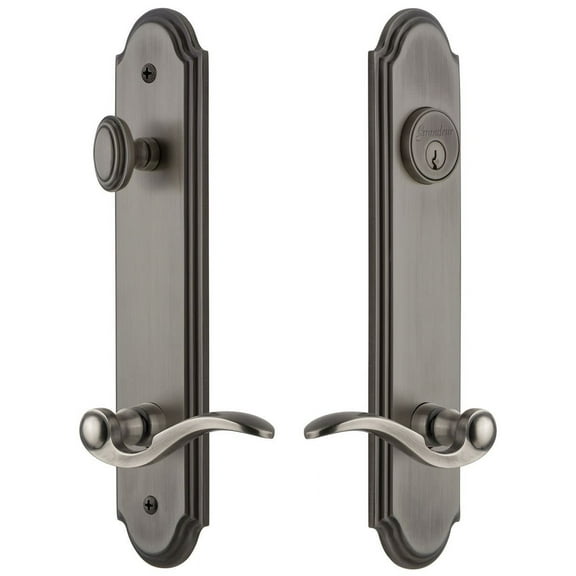 Grandeur Arcbel_Tp_Eset_234_Rh Arc Solid Brass Tall Plate Single Cylinder Keyed Entry Set