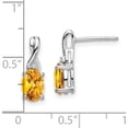 thumbnail image 4 of 14K White Gold Oval Citrine And Diamond Earrings (Width 5.2) (Length 14.5) - Jbsp, 4 of 5