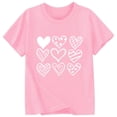 thumbnail image 3 of Rhuody Girl Spring T Shirts Valentine'S Day Short Sleeve Blouse Heart Graphic T Shirt Round Neck Relax Fit Tops Classic Simple clothes Pink 6-7 Years, 3 of 3