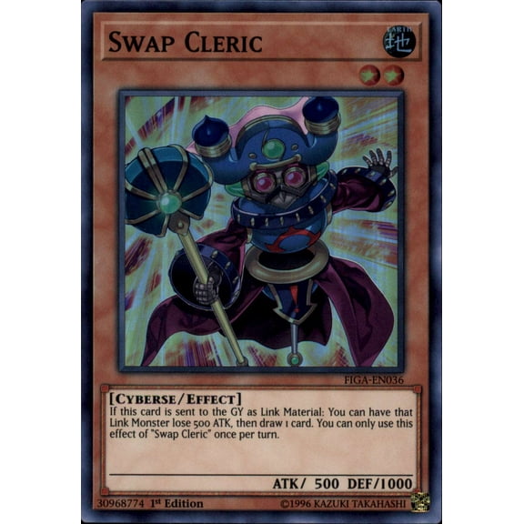 YuGiOh Fists of the Gadgets Super Rare Swap Cleric FIGA-EN036