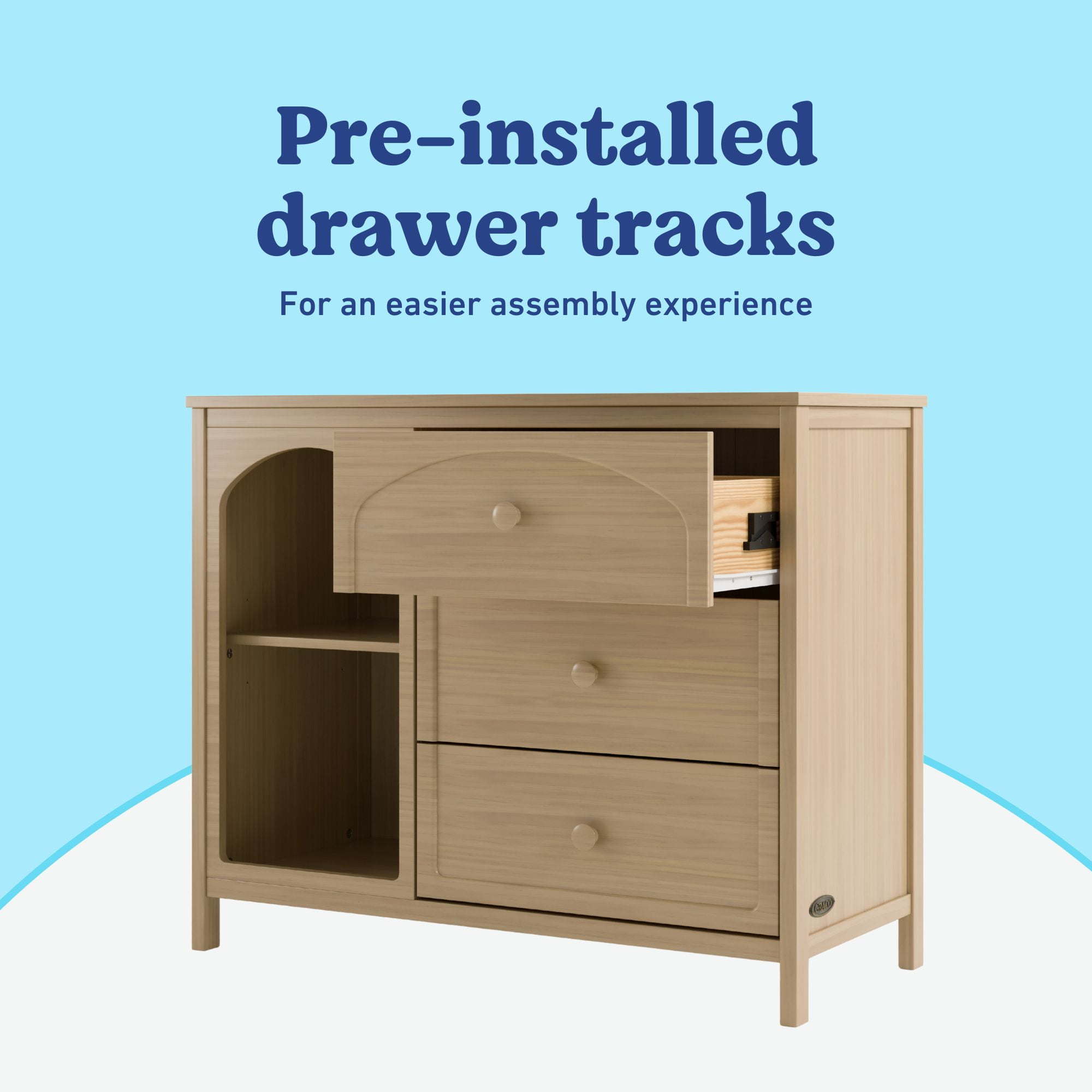 Graco Olivia 3 Drawer Combo Dresser, Driftwood