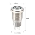 thumbnail image 3 of Interruptor de botón pulsador de metal momentáneo Uxcell de 16 mm de montaje 1NC NO COM 12V LED verde con enchufe de socket, 3 of 5