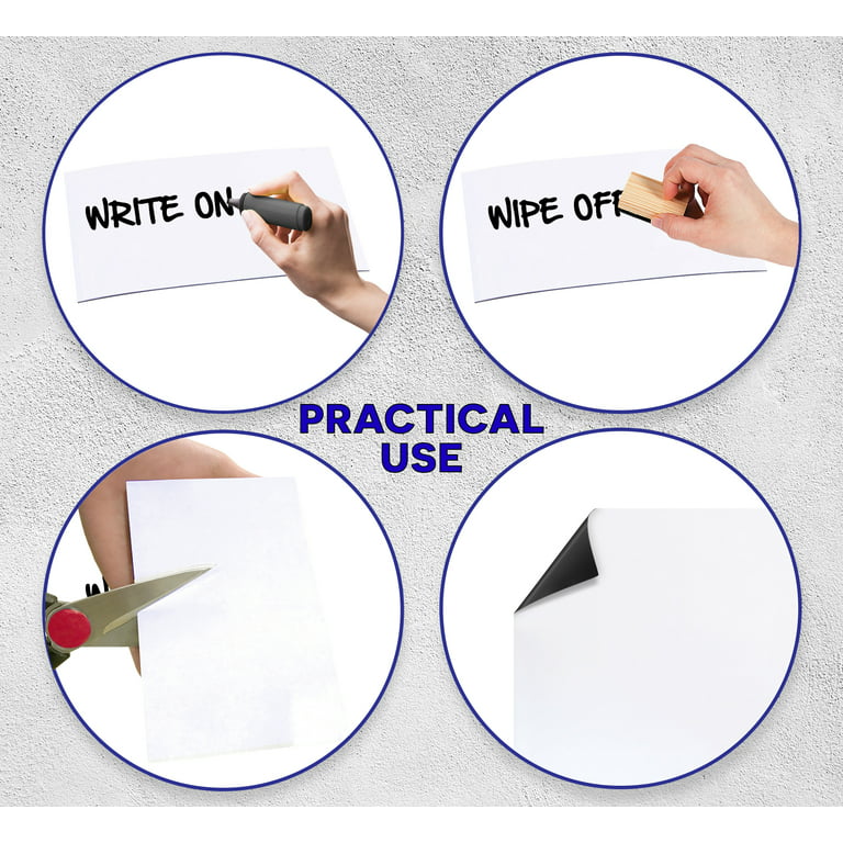 Dry Erase Magnetic Roll, Glossy White Write On/Wipe Off Magnet, 24 inches  by Flexible Magnets(2 FT X 25 FT) 