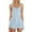Light Blue, variant on Women's Floral Sweetheart Ruffled Cami Mini Dress with Ties and Cutout Lined 100% Polyester Flowing Silhouette