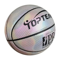 karymi Basketball Holographic Reflective Basketball Indoor Outdoor Leather Basketball Summer Birthday Gifts for Men