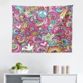 thumbnail image 1 of Groovy Tapestry, Floral Peace Sign Summer Spring Blooms Love Happiness Themed Illustration Print, Fabric Wall Hanging Decor for Bedroom Living Room Dorm, 2 Sizes, Multicolor, by Ambesonne, 1 of 1