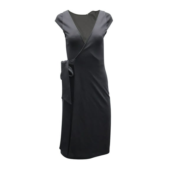 Pre-Owned Diane Von Furstenberg, Reversible Sleeveless Wrap Dress in Black Cotton