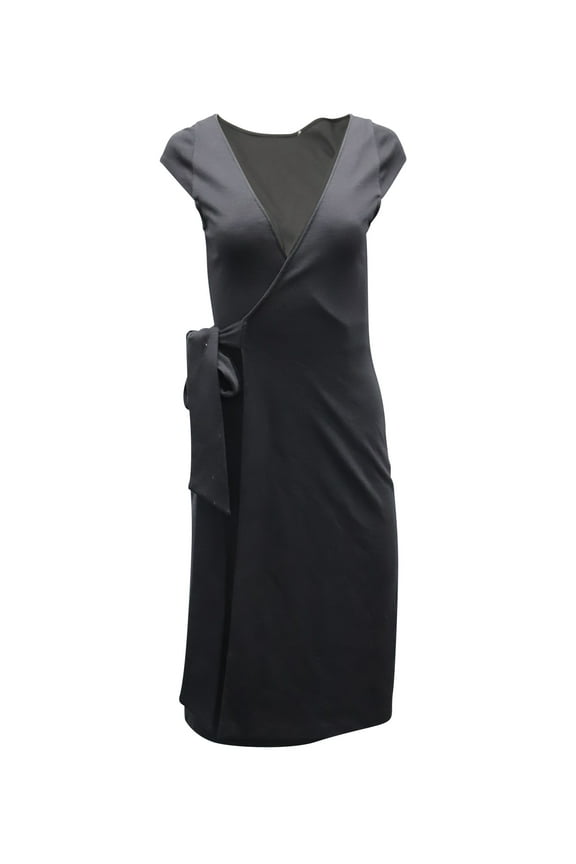 Pre-Owned Diane Von Furstenberg, Reversible Sleeveless Wrap Dress in Black Cotton