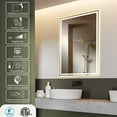 thumbnail image 2 of GANPE LED Bathroom Mirror, Makeup Vanity Mirror Wall Mounted, 6500K High Lumen LED, Anti Fog, IP44 Waterproof+Vertical & Horizontal (Touch Swith, 20" 28"), 2 of 5