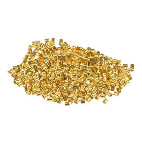 600 Piezas de Tubos de Crimpado Zulema Oro Tapón de Metal 1.5mm-2mm