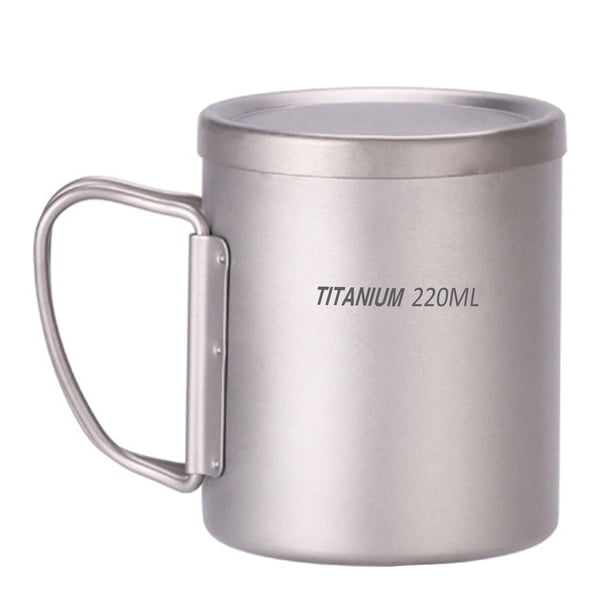 220ml/330ml/450ml/550ml taza de agua de titanio de doble pared taza de té y café para yeacher Copa de titanio