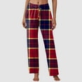 thumbnail image 2 of Casual Pants for Women Plaid Pajama Print Soft Comfort Loose Plaid Without Pockets Red Womens Trousers S, 2 of 4