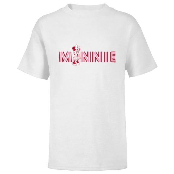 Disney Minnie Mouse Classic Retro Sassy Pose in Name - Short Sleeve T-Shirt for Kids - Customized-White