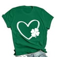 thumbnail image 2 of St Patricks Day Shirt Women,Womens St Patricks Day Shirt Short Sleeve Round Neck Tshirt,Women's St Patrick's Day T-Shirt Love Cute Heart Print Graphic Tees Tops, 2 of 3