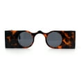 thumbnail image 3 of Funky Thick Artsy Rectangle Bar Keyhole Bridge Circle Lens Sunglasses Tortoise - Black, 3 of 8