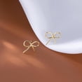 thumbnail image 4 of Solid 925 Sterling Silver Bow Stud Earrings for Women Teens Ribbon Stud Earrings Bowknot, 4 of 12