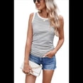 thumbnail image 3 of Camisetas Sin Mangas Acanaladas para Mujer, Camisetas Informales Ajustadas con Cuello Redondo de Verano 2025. Gris XL, 3 of 9