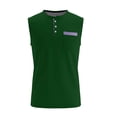thumbnail image 4 of Antinious Men Stripe Sleeveless Crewneck Summer Button Pocket Tank Tops, 4 of 5
