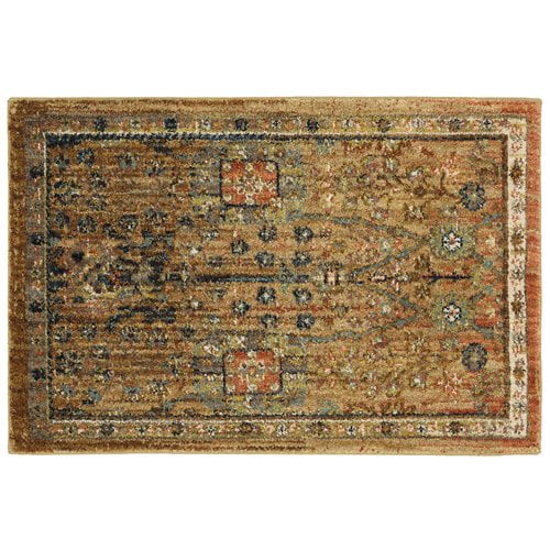 Karastan Spice Market Myanmar Tobacco/Aquamarine Area Rug