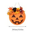 thumbnail image 3 of ZORVINEX Halloween Door Hanger Pumpkin Ghost Face Wooden Decoration for Thanksgiving Party Home Decor Entrance Wall Art Orange, 3 of 6