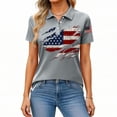 thumbnail image 5 of Women's 250 Year American Anniversary Shirt Patriots Short Sleeve Polo Shirts Freedom Fashion Independence Day T-Shirts - Polo Shirt 4Th of July Shirt Independence Day commemoration Top Gray XXL, 5 of 5