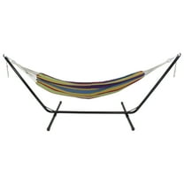 Northlight Striped Woven Two Person Brazilian Cotton Double Hammock - 72" x 57" - Multi-Color