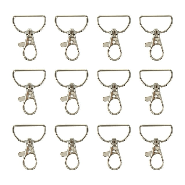 CIMAXIC 12pcs Metal Lobster Claw Clasps with Hooks for DIY Crafts Keychain Accessories,1.57"X1.18"X0.2"