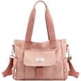 thumbnail image 1 of Bolsa de hombro de nailon para mujer de compras de gran capacidad a la moda para el trabajo (rosa) Tmvgtek Para Estrenar, 1 of 9